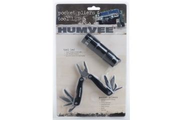 Image of Humvee 9-Bulb LED Flashlight and Pocket Pliers Set, 2-Piece, Black HMV-KC-4BLK