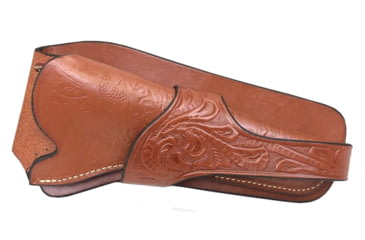 Image of Hunter Company Embossed Cowboy Texas Jockstrap Holster for Single Action Firearms, .22 Caliber, 6-7in Barrel, Right Hand, Chestnut Tan, 1085-45, Chestnut Tan, 1085-45