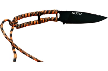 Image of Huto Lifestyle EXO-Skeleton High Mountain M390 Steel 3.25in Fixed Blade Knife, Black Parkarized, Orange/Black, EXOSKTNHGHMTN390PO/B