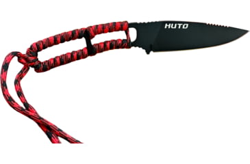 Image of Huto Lifestyle EXO-Skeleton High Mountain M390 Steel 3.25in Fixed Blade Knife, Black Parkarized, Red/black, EXOSKTNHGHMTN390PR/B