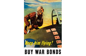 Image of iCanvas Vintage WWII Poster Of A Fighter Pilot Climbing Into His Air by Stocktrek Images Canvas Print, Multi, 18x12 TRK101-1PC3-18x12