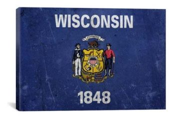 Image of iCanvas Wisconsin Flag, Lomo Film Grunge Canvas Print, Multi, 26x18x0.75 FLG518-1PC3-26x18
