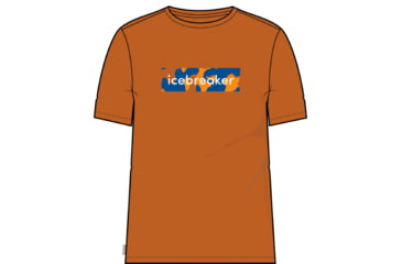 Image of Icebreaker 150 Tech Lite II Short Sleeve Natural Shades Logo T-Shirt - Men's, Earth, Large, IB0A56RH865L