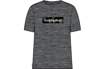 Image of Icebreaker 150 Tech Lite II Short Sleeve Natural Shades Logo T-Shirt - Men's, Gritstone Heather, 2XL, IB0A56RH004XXL