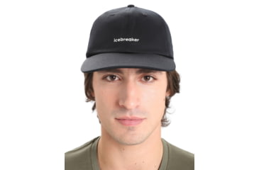 Image of Icebreaker 6 Panel Hat, Black, One Size, IB0A59HA001OS