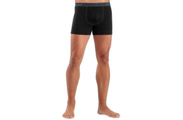Image of Icebreaker Anatomica Boxer Briefs with fly - Mens-Black/Monsoon-Large