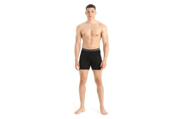 Image of Icebreaker Anatomica Long Boxers - Mens, Black, Medium, IB103055010M
