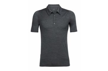 Image of Icebreaker Cinco Short Sleeve Polo, Jet Hthr, 2XL, 104139001XXL