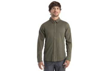 Image of Icebreaker Hike Long Sleeve Top - Mens, Loden, Medium, IB0A56OJ069M
