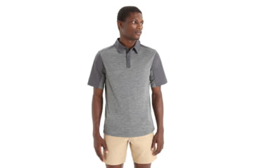 Image of Icebreaker Hike Short Sleeve Top - Mens, Monsoon/Gritstone Heather/Cb, Extra Small, IB0A56OK789XS