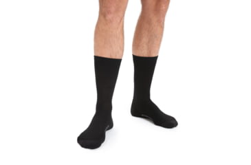 Image of Icebreaker Lifestyle Light Crew Socks - Mens, Black, Medium, IBIBN327001M