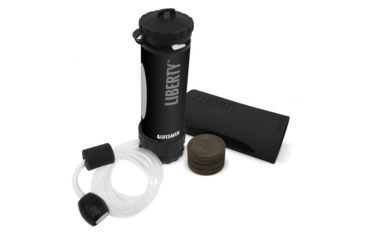 Image of Icon LifeSaver Liberty bottle 2000UF Starter Pack, Black, 3.78x 3.78x 13.11in LB-LI-SP-BK