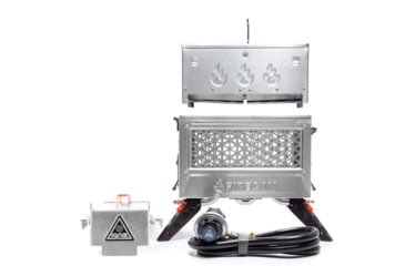 Image of Ignik FireCan Deluxe Stainless w/Grill, Silver &amp; Orange, IGPRO-00322
