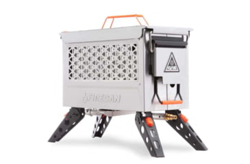 Image of Ignik FireCan Deluxe Stainless w/Grill, Silver &amp; Orange, IGPRO-00322