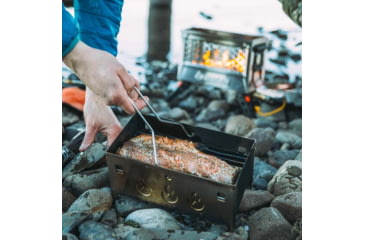 Image of Ignik FireCan Deluxe Stainless w/Grill, Silver &amp; Orange, IGPRO-00322