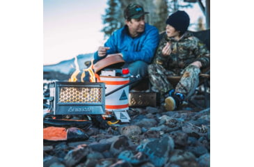 Image of Ignik FireCan Deluxe Stainless w/Grill, Silver &amp; Orange, IGPRO-00322