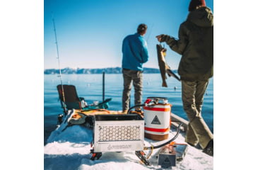 Image of Ignik FireCan Deluxe Stainless w/Grill, Silver &amp; Orange, IGPRO-00322