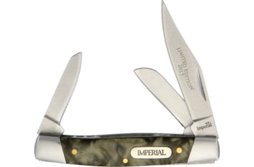 Image of Imperial Schrade Stockman with Gift Tin Folding Knife, Satin SS Clip, Sheepsfoot, Spey Blades, Gray Synthetic Handle, SS Bolster, Comes In 2017 Limited Edition Gift Tin, IMP17-16CP