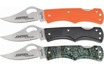 Image of Imperial Schrade Three Pack Lockback Folding Knife,2.25in,Stainless Steel,Standard Edge,Satin,Synthetic Handle SCHPROM1638CP