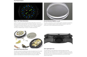 Image of Isobrite MIL24 24-Hour T100 Tritium Watch, Black/White, 47mm, ISO3010