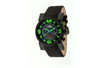 Image of Ita 00.05.10 B Compax Factory Mens Watch, Green Numbers, Black Band