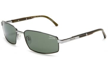 Image of Jaguar Polarized Lenses Sunglasses 37300, Jaguar 37300 Sunglasses Styles Black-Silver Frame / Green Lenses