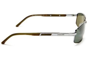 Image of Jaguar Polarized Lenses Sunglasses 37300, Jaguar 37300 Sunglasses Styles Black-Silver Frame / Green Lenses