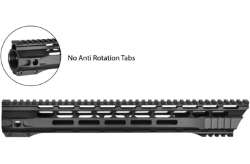 Image of JE Machine Tech M-Lok Free Float Slant Cut Quad Rail Handguard, 7in, No Anti-Rotation Tabs, Black, PS-223MLK7GBLK-NAR