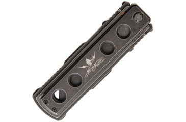 Image of Jesse James Nomad Swing Blade Folding Knife, 4in Black Uddeholm Aeb-L Steel Tanto Blade, Black Titanium Handle, JJKC1B