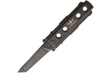 Image of Jesse James Nomad Swing Blade SW Folding Knife, 4in Black Stonewash Uddeholm Aeb-L Steel Tanto Blade, Black Stonewash Titanium Handle, JJKC1BS