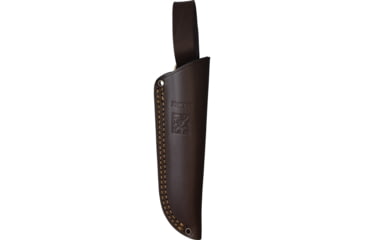 Image of Joker Knives Montanero Bocote Knife, 9in Overall, 4.5in Satin 14C28N Sandvik Scandi Grind Blade, Bocote Wood Handle, Leather Sheath, CN135
