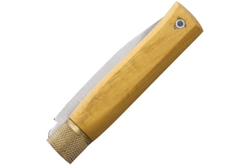 Image of Jose da Cruz Cutelaria Large Boxwood Folding Knife, 4.25in Closed, 3.25in Satin Stainless Steel Blade Boxwood Handle, MER.85.004.B.P01