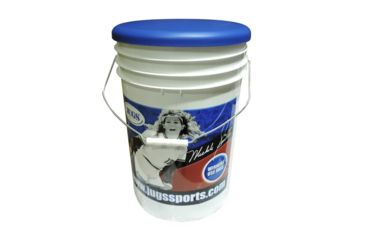 Image of JUGS Bucket of Leatherlast Softballs - 2 Dozen, Yellow, B5260