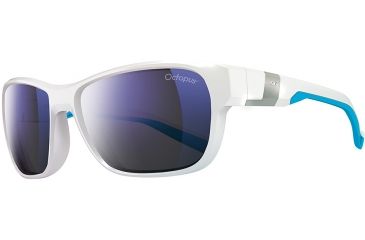 Image of Julbo Coast Progressive Prescription Sunglasses, Shiny White / Blue Frame, Octopus Lens, Polarized, Photochromic-J4728011PR