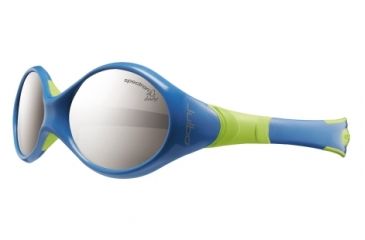 Image of Julbo Looping 2 Kids Prescription Sunglasses + Cord with RX Single Vision Lenses for Babies 12-24 months, Frame Color Julbo Looping 2 Sunglasses - Dark Blue/Lime