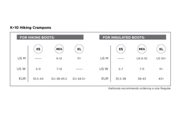 Image of Kahtoola K-10 Hiking Crampons, Black, Extra Large, KT04003
