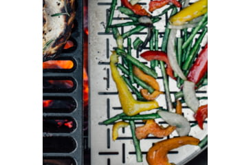 Image of Kamado Joe Classic Joe Half Moon Stainless Steel Fish and Vegetable Grate, Silver, Medium, KJ-HSSCGFV