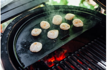 Image of Kamado Joe Classic Joe Half Moon Cast Iron Reversible Griddle, Black, Medium, KJ-HCIGRIDDLE