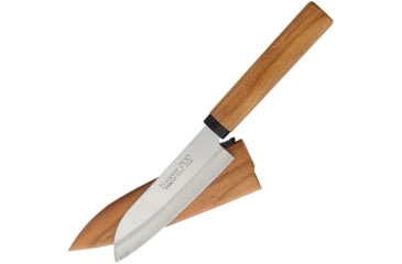 Image of Kanetsune Fruit Knife ST-200 Kitchen Knives, 8.25in Overall, 4.13in 420J2 SS Blade, Wild Cherry Wooden Handle And Sheath With Black Thumb Notch, KC-077