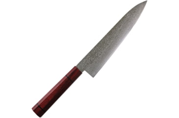 Image of Kanetsune Gyutou Knife 210mm Minamo-kaze, 8.25 blade, Red plywood handle with black micarta ring, KC-822