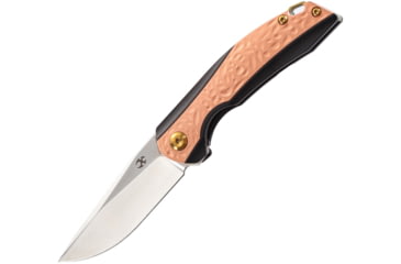Image of Kansept Knives Mini Accipiter Framelock Folding Knife, Black, Black titanium handle with copper inlay, K2007A3