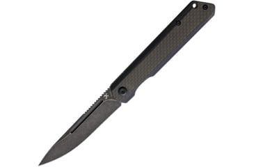 Image of Kansept Knives Prickle Linerlock Folding Knife, 3.5in black stonewash finish CPM S35VN stainless drop point blade, Black G10 handle with carbon fiber onlay, K1012A3