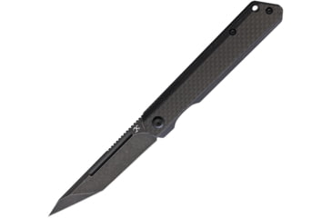 Image of Kansept Knives Prickle Linerlock Folding Knife, 3.5in black stonewash finish CPM S35VN stainless tanto blade, Black G10 handle with carbon fiber onlay, K1012T3