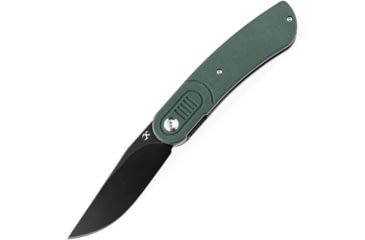 Image of Kansept Knives Reverie Linerlock Folding Knife 3.00 in, 154CM Stainless Steel Black TiNi Coated, Drop Point Blade, Green G10 Hande, T2025A2
