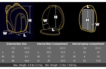 Image of Kata Bug 203 Professional Backpack Dimensions KT PL BG 203