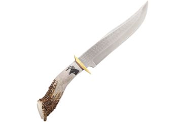 Image of Ken Richardson Knives Horn Bowie Fixed Blade Knife, 8in, Standard Edge, Horn Handle KRK1410
