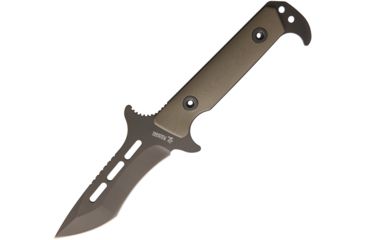 Image of Kensei Fixed Blade Knife, 4.5in, 440A Steel, Standard Edge, Green, G10 Handle KE002