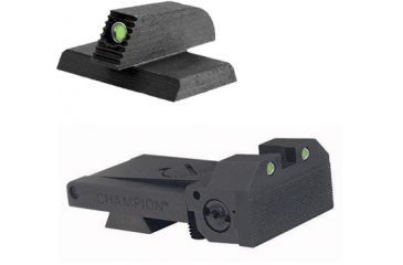 Image of Kensight BoMar BMCS Adjustable Target 1911 Rear Night Sight Set Beveled Blade Tritium w/ Arctic White Outlines, Black, 960-095