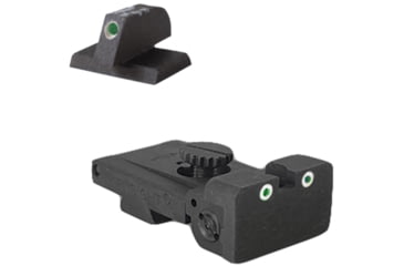 Image of Kensight Bomar BMCS Adjustable Target Rounded Tritium Pistol Night Sight Set, 1911, Rear/Front, Arctic White Outlines, Black, 960093