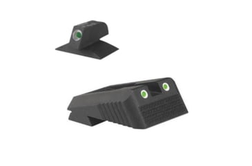 Image of Kensight Kimber Fixed Rear Sight, Serrated Blade, 0.077in TRIJICON Tritium Inserts w/White Outlines, Fits KIMBER Fixed Rear Sight Cut 860-222 and the Dovetail Front Sight, 0.160in Tall, Black, 970222